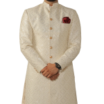 White Sherwani Father Son - Buy Sequin Square Pattern | Jaipurio